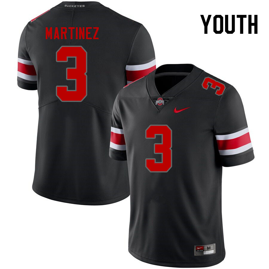 Youth #3 Cameron Martinez Ohio State Buckeyes College Football Jerseys Stitched Sale-Blackout